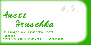 anett hruschka business card